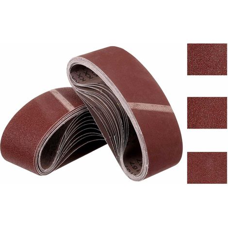30 Pcs Bandes Abrasives 100mm x 610mm 60/80/120 Grain Papier Abrasif (1/5)