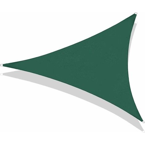 Voile d'ombrage triangulaire,5x5x7.1m,étanche, anti-ultraviolet,Vert foncé