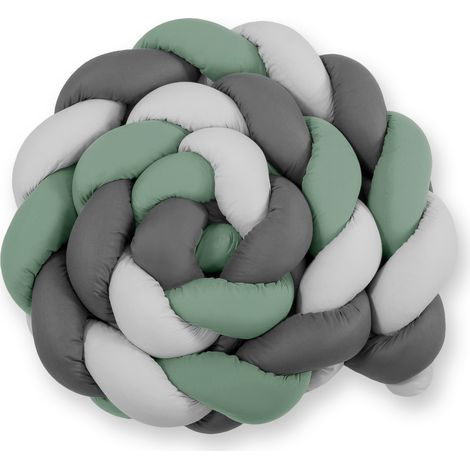 Paracolpi per lettino intrecciato XXL - grigio salvia-antracite (1/3)