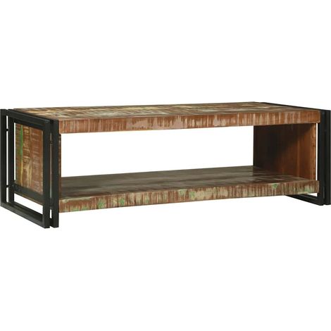 Table basse Table de salon Table de café Multicolore 120 x 50 x 38 cm Bois Recyclé Solide (1/5)