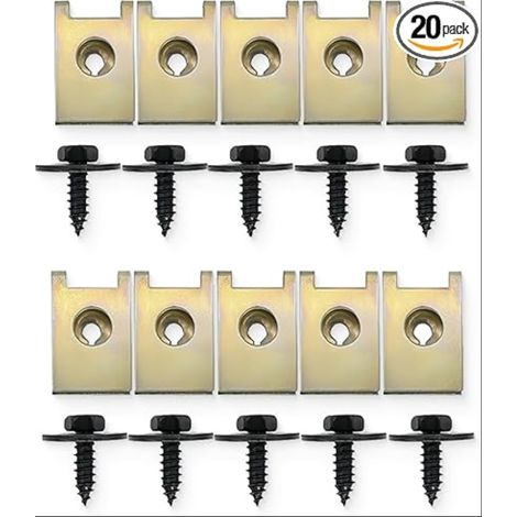 Kit de Clip à Vis et Écrou écrous de Fixation pour Garde-Boue de Voiture Type U Sous Support de Passage Roue Kit pour Voiture Panneau de Porte Intérieur (1/5)