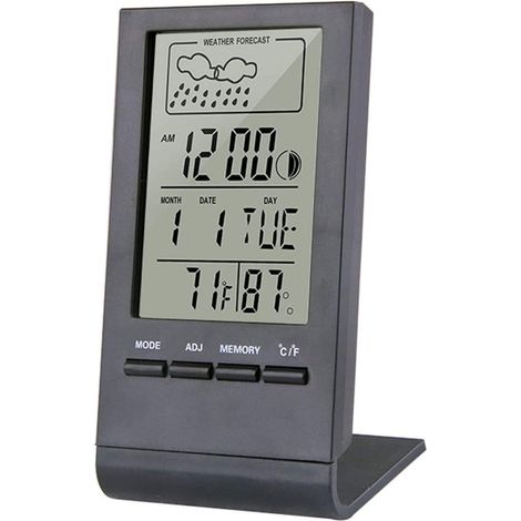 Parkside – Thermomètre numérique sans fil – Hygromètre intérieur/extérieur – Grand écran LCD – Alimentation par piles AA – Prévisions météo (1/3)