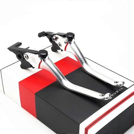 Applicable au Guangyang Racing X150 RKS150, poignée de klaxon de frein en alliage d'aluminium modifié, poignée de tirette (argent) (1/5)