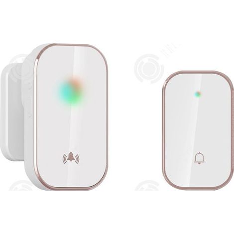 1 Kit Sonnette sans fil, 38 sonneries, 7 rythmes lumineux, transmission 300 mètres, usage domestique (1/4)