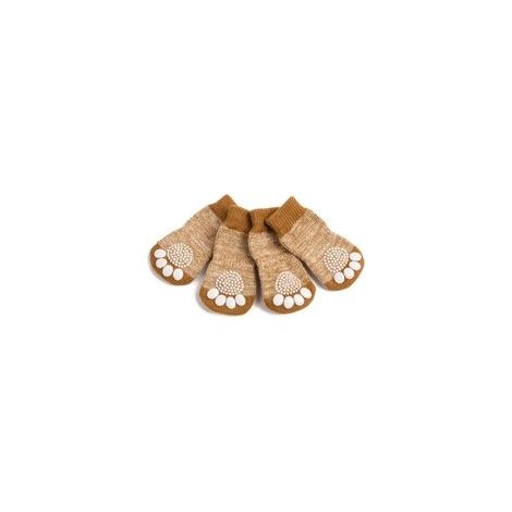 Lot de 4 chaussettes antidérapantes pour chien et chat, protection pattes, renfort caoutchouc, taille S – (1/4)
