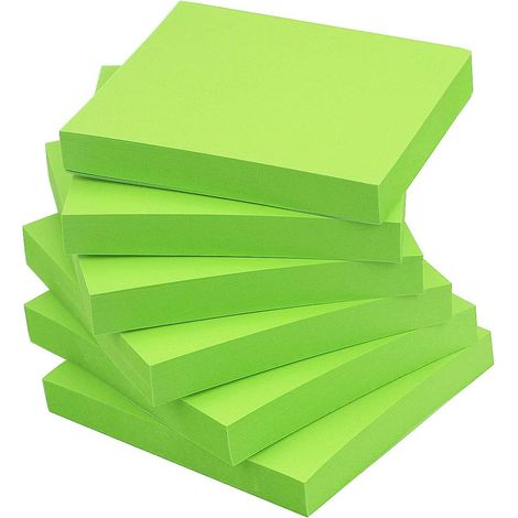 Blocs de 4 blocs de 100 feuilles autocollantes vertes 3x3 cm
