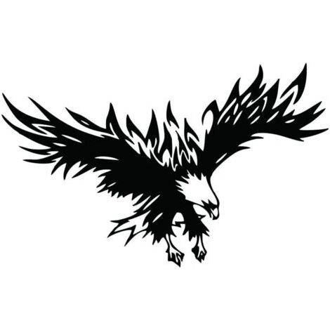 Autocollants de voiture Cool Eagle graphique universel couverture de voiture carrosserie côté décalcomanie style décalcomanie D-733 noir (1/4)