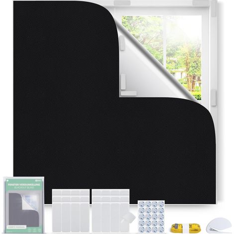 Store Occultant pour Fenêtres 100x145cm - Sans Perçage, Protection Solaire 100%, Film Portable pour Chambre Bébé, S'adapte à Toutes Les Formes (1/5)