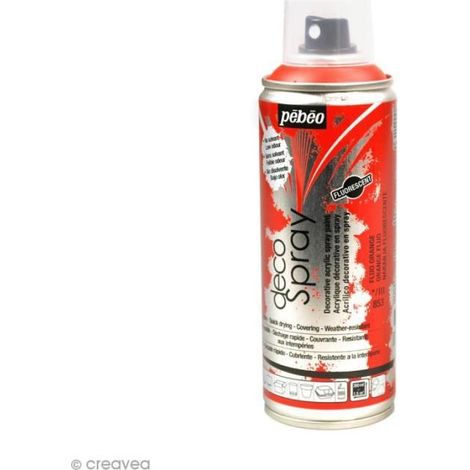 Peinture en bombe - Pébéo - DecoSpray - Orange fluo - 200 ml - Loisirs créatifs (1/2)