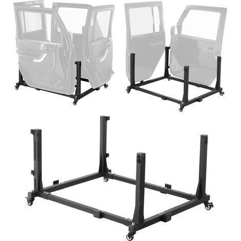 VEVOR Carrello portaoggetti per portiera Jeep  (per 4 porte) Carrello portaoggetti per portiera auto mobile e stabile, adatto per Jeep Wrangler JK JL/Gladiator JT 2007-2023 JK JL/Gladiator JT Nero