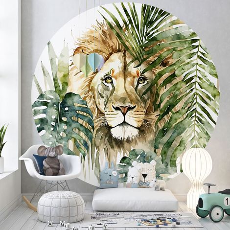 Papier peint rond / cercle Enfants - Lion - 1352 - Diamètre 50 cm (1/3)