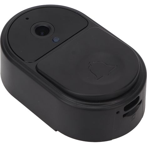 Caméra de Sonnette Vidéo WiFi Sécurisée Sans Fil, Angle Large Ultra Net, Batterie 1000mAh, Noir