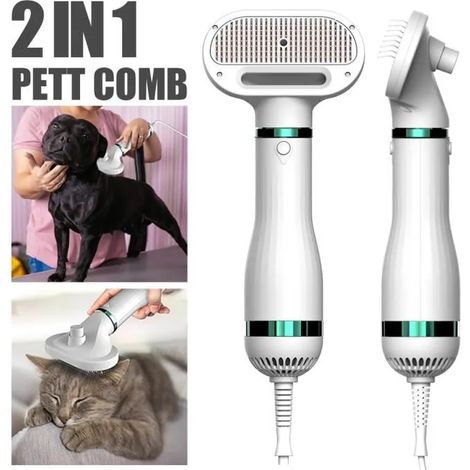 Séchoir chauffant chat chien sèche-poils toilet + Peigne brosse coulissante Convient aux chatons 2 en 1 (1/4)