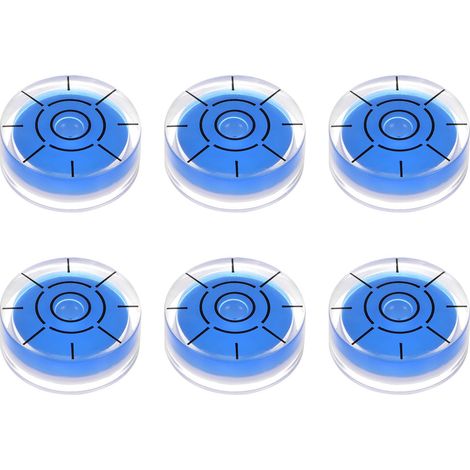 6Pcs Niveau à Bulle Rond 32x12mm Mini Niveaux à Bulle Bleu (1/5)