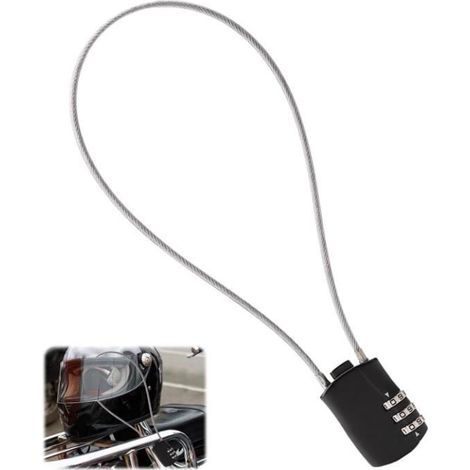 Cadenas à Câble Antivol - Marque - Modèle - 3 Chiffres - 40cm Câble - Combinaison - Moto, Vélo, Valises (1/4)
