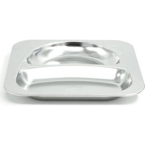 PLATEAU 2 COMPARTIMENTS INOX 21 x 21 x 2,2 cm