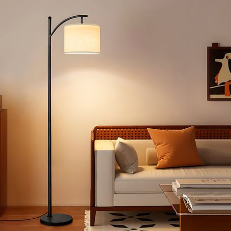 Elegante LED Stehlampe mit 156 cm Höhe, 12W Leistung und 3 einstellbaren Lichtfarben, hochwertige Bodenlampe aus Metall und Stoff, ideal für Wohnzimmer, Schlafzimmer und Büro