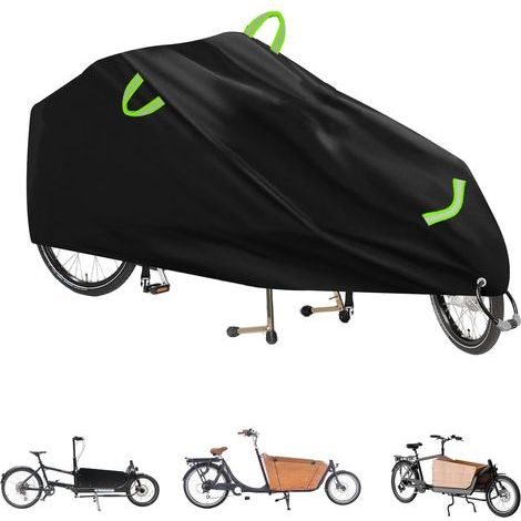 Housse de protection pour vélo de charge imperméable en tissu Oxford 420D pour vélos de charge à une voie avec bandes réfléchissantes, protection UV, indéchirable, 280 x 65 x 100 cm (1/5)
