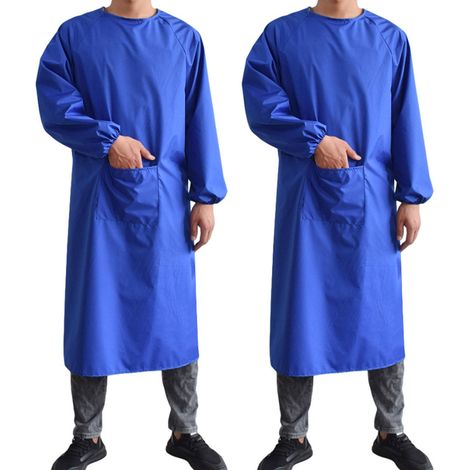 Tablier - 120 cm - Tissu Imperméable - Poches Grandes - Manches Élastiques - Protection Totale Cuisine Atelier Jardin (1/5)