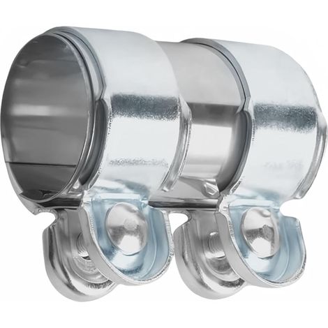 Collier de serrage double pour pot d'échappement Ø 55 mm x 125 mm - En acier inoxydable - Avec double collier de serrage - Collier de serrage universel pour pot d'échappement (1/5)