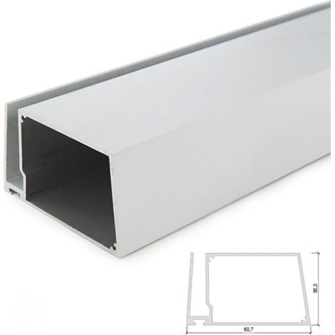 Profil Aluminium Pour Bande LED étagères Verre épaisseur 8Mm - Logement de Transformateur x 2M (1/5)