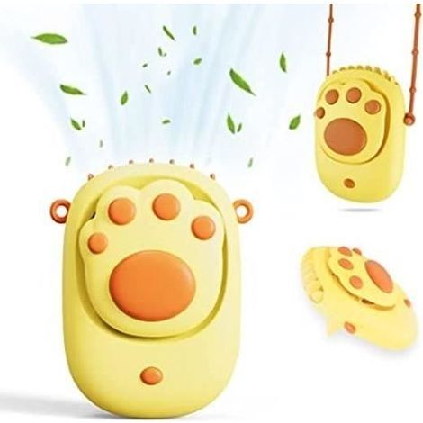 ZGEER Portable Neck Fan - Rechargeable - 3 Speeds - Yellow - 60 dB (1/4)