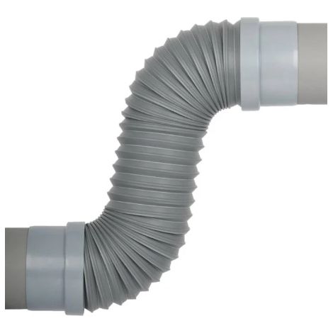 Ceta – Raccord multicoude extensible PVC évacuation Ø 40 mm – Longueur réglable 200-350 mm – Flexible et orientable jusqu'à 180° – Résistant aux acides
