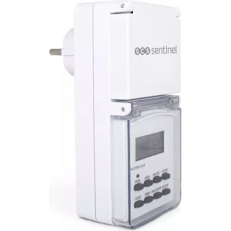 Scs Sentinel – Prise programmable électronique IP44 – Charge 3600W – 10 programmes – Alimentation 230V AC 50Hz – Pour espaces extérieurs