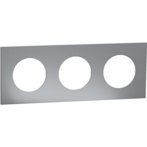 Plaque Odace Titane Métal support blanc 3 postes (S910706)