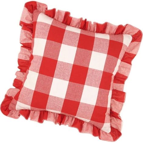 Taie d’oreiller imprimée rouge en polyester – housse protectrice élégante pour canapé et fauteuil, lot de 2 pièces