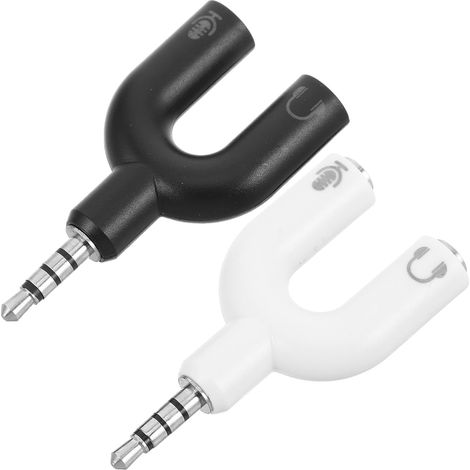 Adaptateur pour Écouteurs 2pcs Y en Plastique et Métal, Répartiteur Audio 3,5 Mm Solide Emmêlement pour Téléphones et Interfaces Audio (1/5)