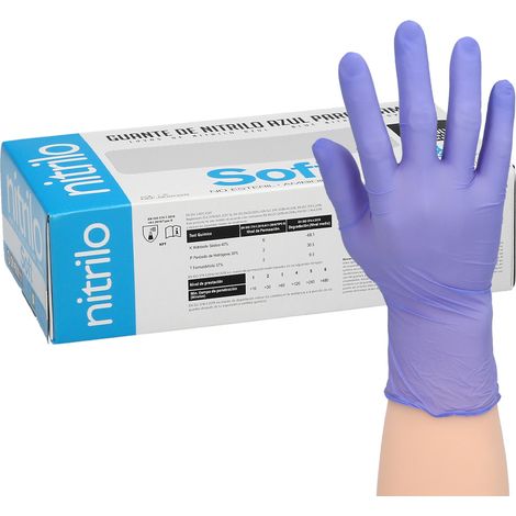 Guanti da esplorazione monouso dede Nitrile sensitive blu. Confezione da 100 pezzi Misura media