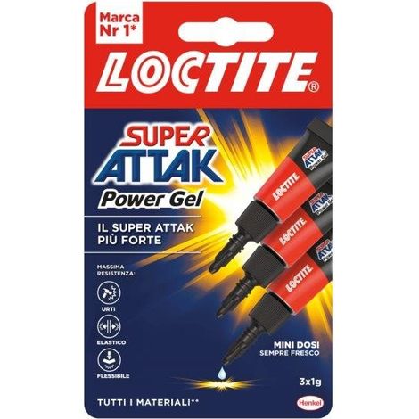 'LOCTITE SUPER ATTAK'' POWER GEL MINI DOSI 3X1GR