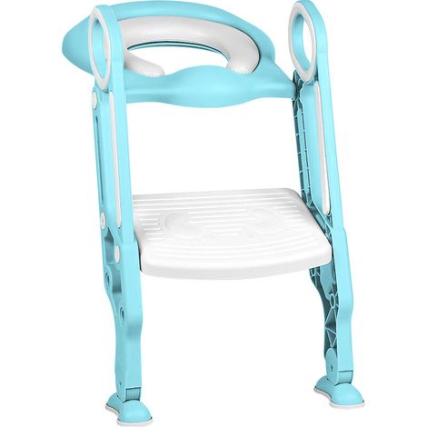 Siège Toilette Enfant Pliable et Réglable, Réducteur de Toilette Bébé pour D'apprentissage à la Propreté,Réducteur de WC Pour Enfant -bleu ciel (1/5)