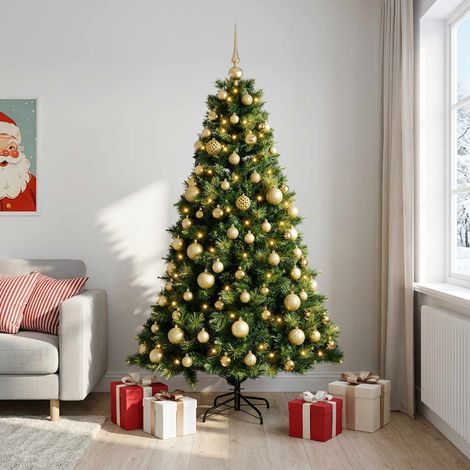 vidaXL Árbol de Navidad artificial con bolas 180 cm 300 LED (1/5)