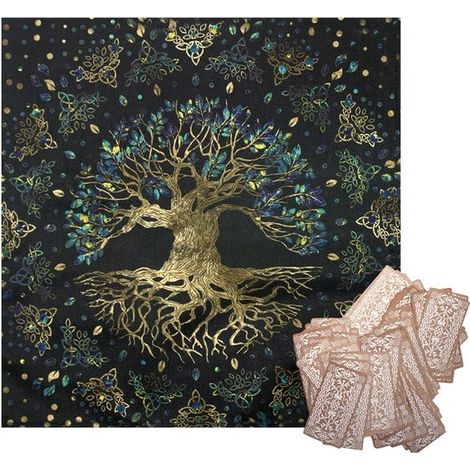 2 piezas de mantel para altar de tarot, mantel para fiestas, mantel festivo, decoración del hogar, mantel para tarot de interior y exterior. (1/5)
