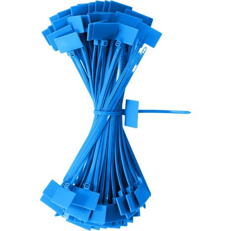Collier de Serrage Bleu 150mm x 3 mm Attache Câble Plastique Serre Cable Étiquette Organiser pour Marquer Cable Management Jardinage 100 Pièces (1/5)