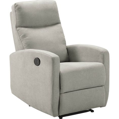 LERIDA - Fauteuil Relax Electrique Tissu Gris Clair (1/5)