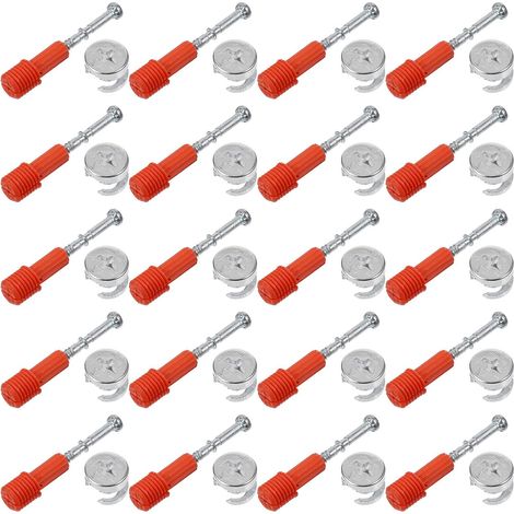 Accessoires De Fixation Pour Meubles 30 Ensembles Ensembles De Vis À Came Pour Armoires Connecteurs À Chevilles En Fer Écrous Pré-insérés