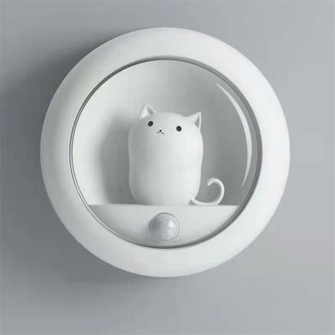 Luce notturna a induzione LED ricaricabile, luce notturna automatica per bambini, forma carina, ideale per la cameretta dei bambini, soggiorno, bagno, corridoio, scale, camera da letto (bianca) - 9 x