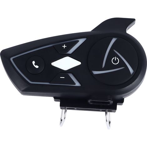 Système d'intercom Bluetooth pour casque de moto avec autonomie de 1000 m (12 utilisateurs), étanche à l'eau et à la poussière, éclairage LED et Bluetooth intégré. (1/5)