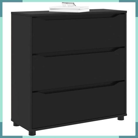 888848 Armoire de rangement Noir 80 x 31 x 81 cm Bois d'ingénierie (1/5)