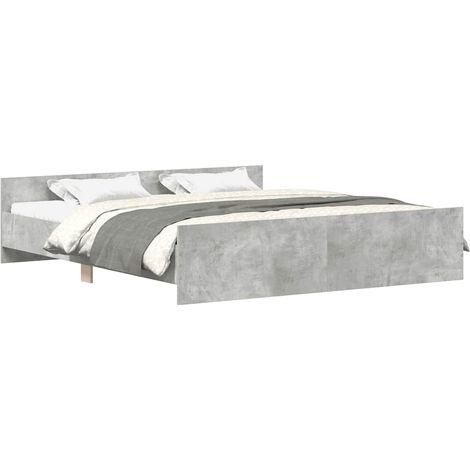Bed Frame without Mattress Concrete Grey 180x200 cm Super King vidaXL