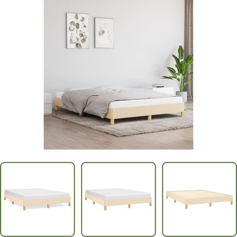 Matratze - Bettgestell ohne Matratze Creme 140x200 cm Stoff (1/5)