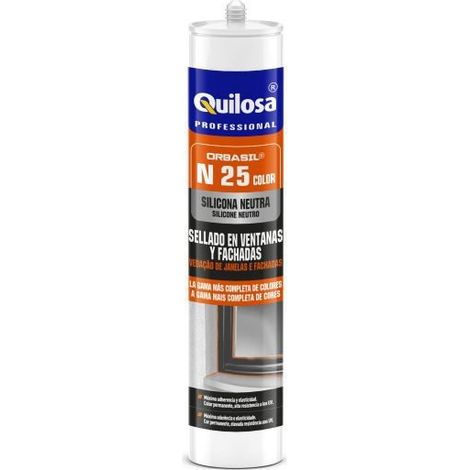 QUILOSA SILICONA NEUTRA N25 GRIS 7011 TUBO 300 ML.