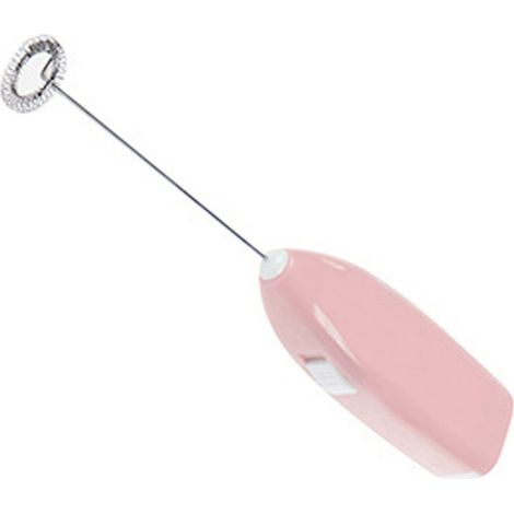 Akkubetriebener, kabelloser elektrischer Mixer, kleines Modell aus Kunststoff und Metall, rosa, für den Gebrauch zu Hause und im Hotel. (1/5)