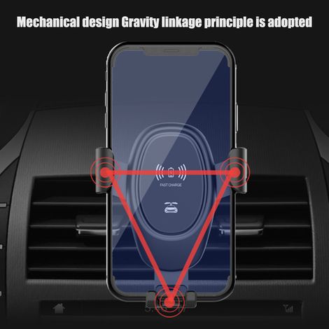 Support téléphone voiture chargeur sans fil 10W rapide, support magnétique ventilation, chargeur de téléphone intelligent pour auto, support de voiture universel avec charge induction (1/5)