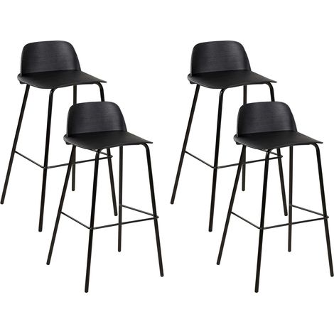 Set mit 4 Barstühlen MORA Schwarz