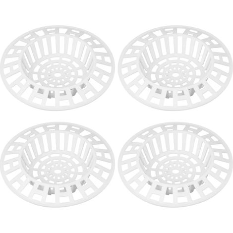 Lot de 4 tamis en plastique pour évier de cuisine et salle de bain Blanc