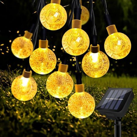 Guirlande Lumineuse Solaire - 11 M 60 LED IP65 - Extérieur Jardin Terrasse - 8 Modes - Blanc Chaud (1/5)